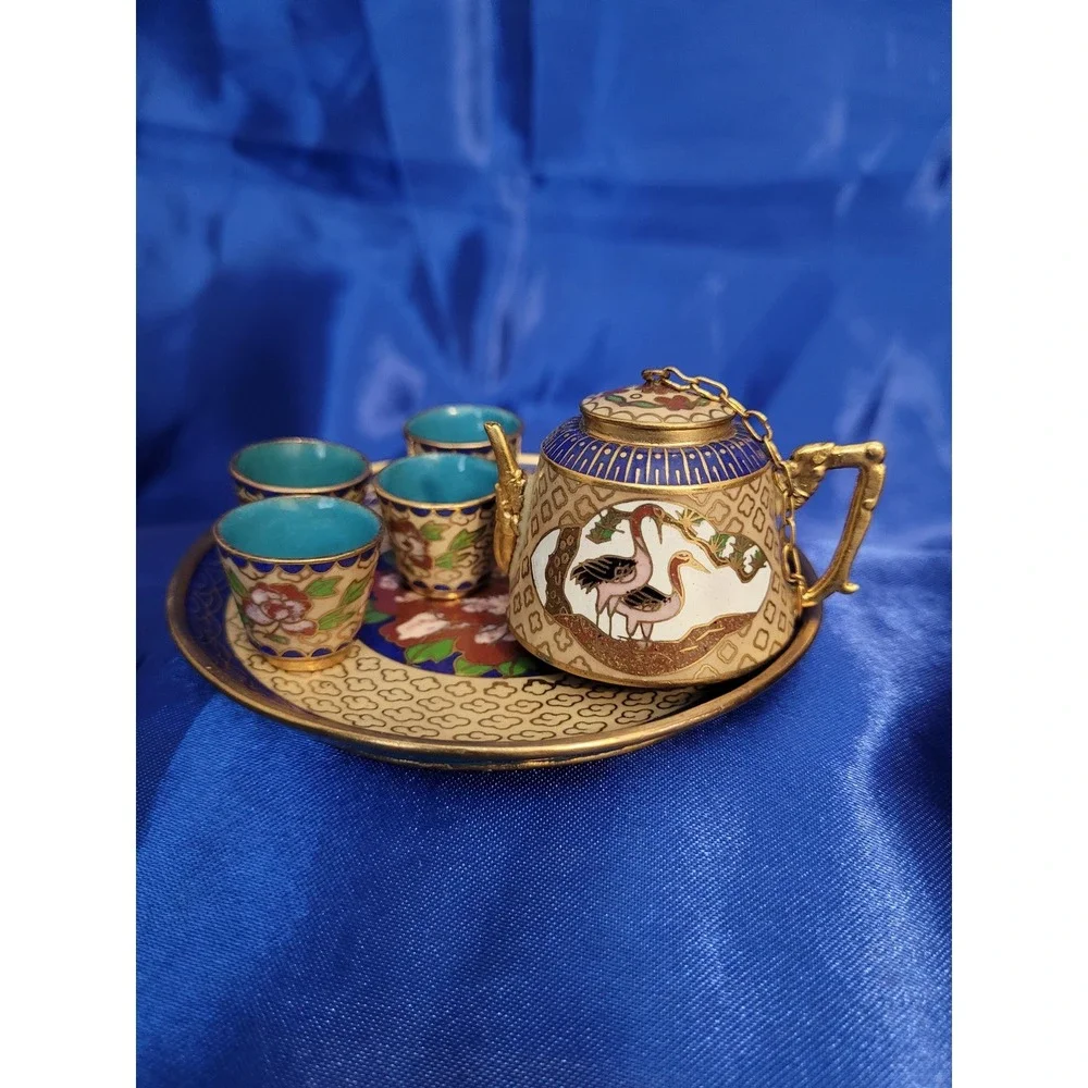 Miniature Cloisonne Tea Set